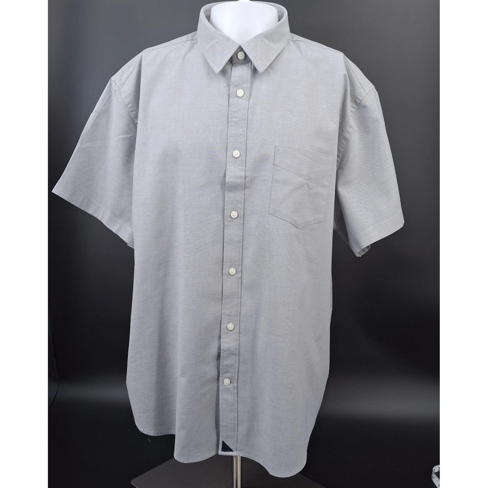 UNTUCKit (Bual) Button Down Shirt Mens 3XL Gray Short Sleeve Cotton Solid Pocket